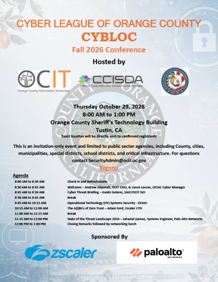 Cyber League of Orange County Fall 2026 Conference