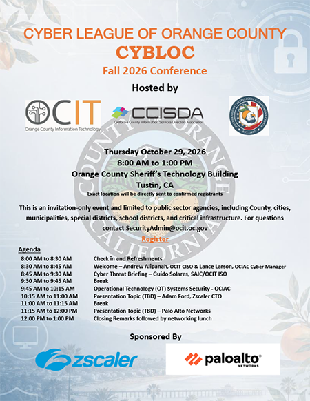 Cyber League of Orange County Fall 2026 Conference